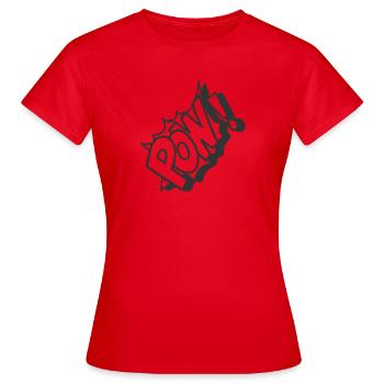 Comic Pow - Frauen T-Shirt - Rot - Vorne - AI Model Female 172 dark (172cm)