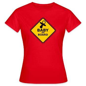 Bébé à bord - T-shirt Femme - rouge - Devant - AI Model Female 172 dark (172cm)