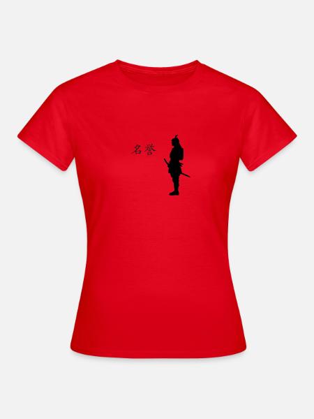 Samurai du Japon Honur Kanji - T-shirt Femme - rouge