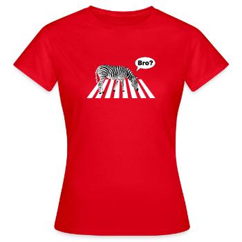 Zebra Zebrastreifen Bruder - Frauen T-Shirt - Rot - Vorne - AI Model Female 172 dark (172cm)