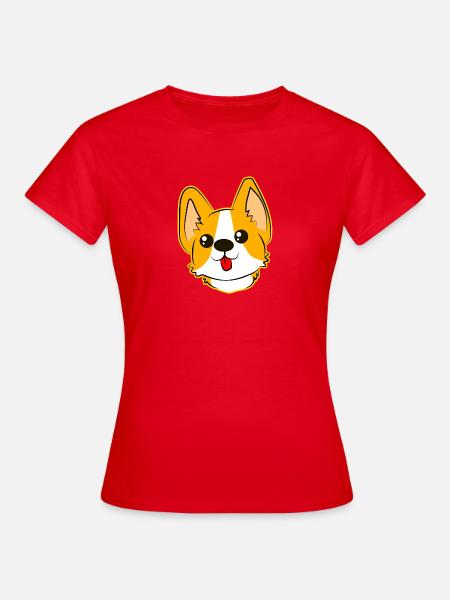 niedlicher Hund mit Zunge - Frauen T-Shirt - Rot