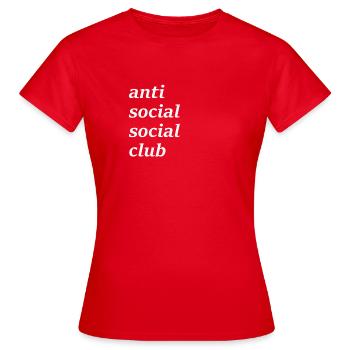 club social anti social - T-shirt Femme - rouge - Devant - AI Model Female 172 dark (172cm)
