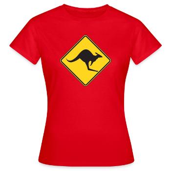Attention, kangourou! - T-shirt Femme - rouge - Devant - AI Model Female 172 dark (172cm)