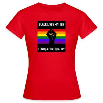 Black Lives Matter - T-shirt Femme - rouge - Devant - AI Model Female 172 dark (172cm)