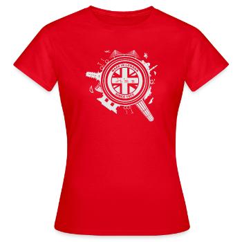 CHAINSTORY x Brompton Mon transport alternatif - T-shirt Femme - rouge - Devant - AI Model Female 172 dark (172cm)
