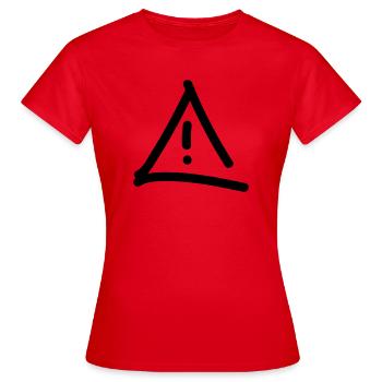 Vorsicht Achtung - Frauen T-Shirt - Rot - Vorne - AI Model Female 172 dark (172cm)