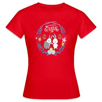 Joyeuses Pâques - T-shirt Femme - rouge - Devant - AI Model Female 172 dark (172cm)