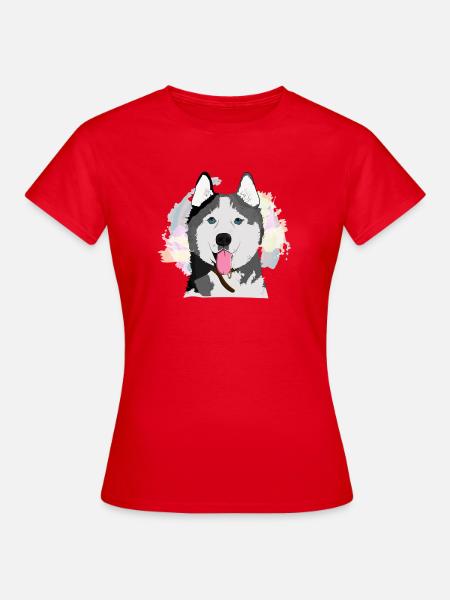 Husky Vektor (1) - Frauen T-Shirt - Rot