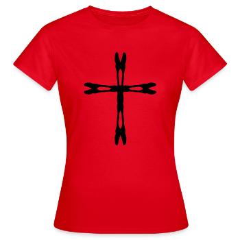 cross x_vec_1 enfr - T-shirt Femme - rouge - Devant - AI Model Female 172 dark (172cm)