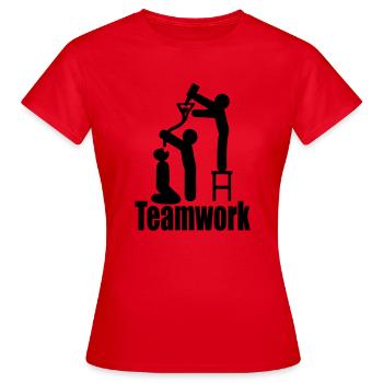 travail d'équipe - T-shirt Femme - rouge - Devant - AI Model Female 172 dark (172cm)