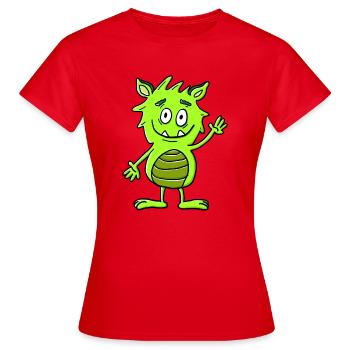 monstre - T-shirt Femme - rouge - Devant - AI Model Female 172 dark (172cm)
