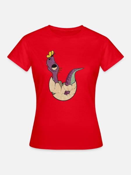 Dino guck in die Luft - Frauen T-Shirt - Rot