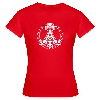 Thors Hammer Viking - Women's T-Shirt - red - Front - AI Model Female 172 dark (172cm)