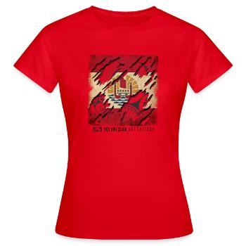 Drapeau Polynésie Française Destroy - T-shirt Femme - rouge - Devant - AI Model Female 172 dark (172cm)
