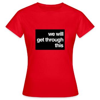 Covid - T-shirt Femme - rouge - Devant - AI Model Female 172 dark (172cm)