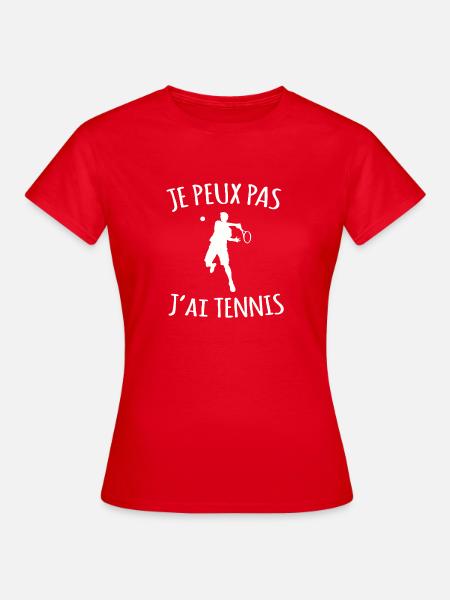 Je peux pas j'ai tennis blanc - T-shirt Femme - rouge