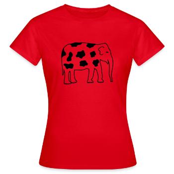 éléphant - T-shirt Femme - rouge - Devant - AI Model Female 172 dark (172cm)