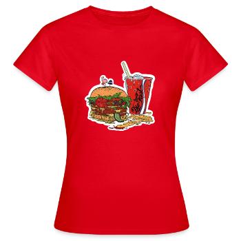 le-fast food noir - T-shirt Femme - rouge - Devant - AI Model Female 172 dark (172cm)