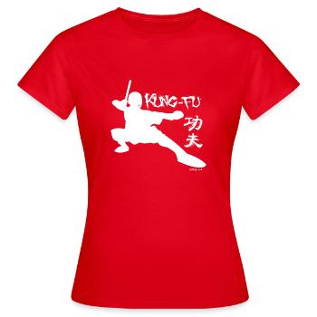 Kung Fu - T-shirt Femme - rouge - Devant - AI Model Female 172 dark (172cm)