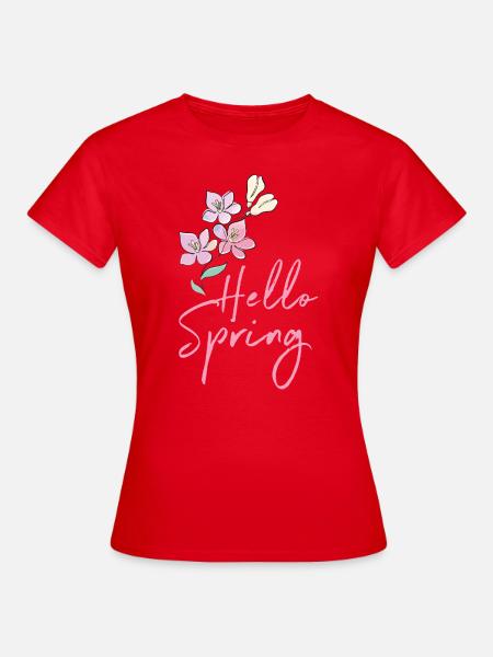 Hello spring - Frauen T-Shirt - Rot