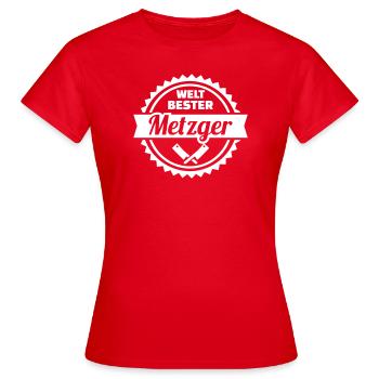 Metzger - Frauen T-Shirt - Rot - Vorne - AI Model Female 172 dark (172cm)