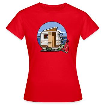 Caravane - T-shirt Femme - rouge - Devant - AI Model Female 172 dark (172cm)
