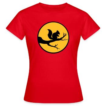 cercle de lune nuit nuit ombre branche noir eichhoe - T-shirt Femme - rouge - Devant - AI Model Female 172 dark (172cm)