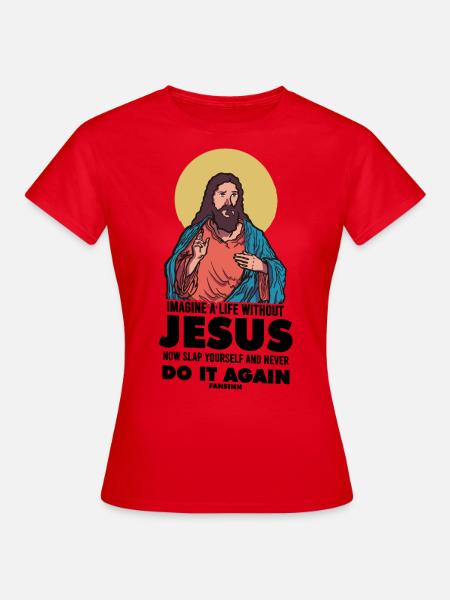 Imagine A Life Without Jesus - T-shirt dam - röd