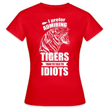 Chat exotique tigre - T-shirt Femme - rouge - Devant - AI Model Female 172 dark (172cm)