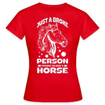 Pferdekopf Pferdespruch Reitverein Mädchen - Frauen T-Shirt - Rot - Vorne - AI Model Female 172 dark (172cm)
