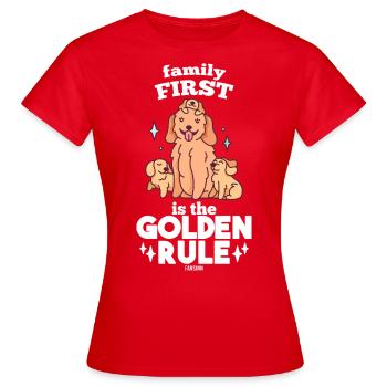 Golden Retriever - Women's T-Shirt - red - Front - AI Model Female 172 dark (172cm)