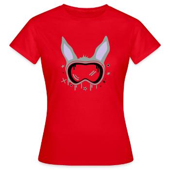 Skihase - Frauen T-Shirt - Rot - Vorne - AI Model Female 172 dark (172cm)