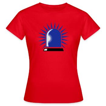 Blaulicht - Frauen T-Shirt - Rot - Vorne - AI Model Female 172 dark (172cm)