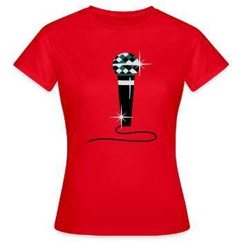 Mikrophon Diamant - Frauen T-Shirt - Rot - Vorne - AI Model Female 172 dark (172cm)