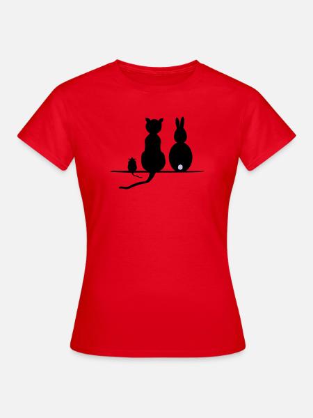 Katz Maus Hase - Frauen T-Shirt - Rot