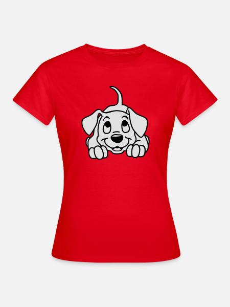 Ein kleiner Welpe - Frauen T-Shirt - Rot
