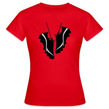 Football shoes - Women's T-Shirt - red - Front - AI Model Female 172 dark (172cm)