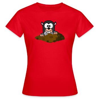 Molecule comic style - Women's T-Shirt - red - Front - AI Model Female 172 dark (172cm)