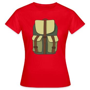 Rucksack - Frauen T-Shirt - Rot - Vorne - AI Model Female 172 dark (172cm)