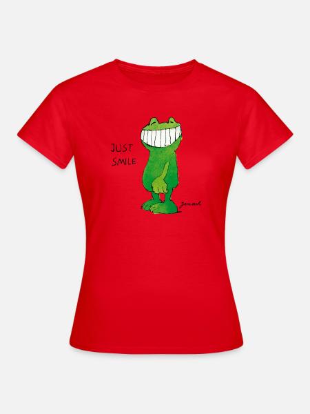 Janoschs Günter Kastenfrosch Just Smile Spruch - Frauen T-Shirt - Rot