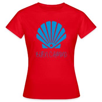 Buen Camino de Santiago - T-shirt Femme - rouge - Devant - AI Model Female 172 dark (172cm)