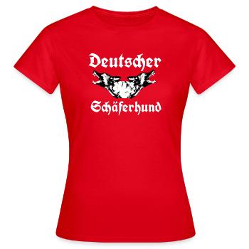 Schaeferhund,Hundekopf,Hunde,Hundegesicht,hund - Frauen T-Shirt - Rot - Vorne - AI Model Female 172 dark (172cm)