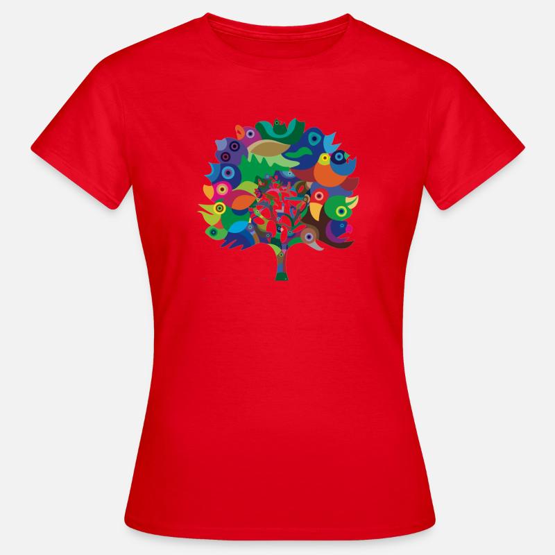 Overbirded Tree - Women's T-Shirt - red