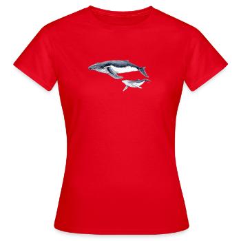 baleine à bosse - baleine à la baleine à bosse Bosse - T-shirt Femme - rouge - Devant - AI Model Female 172 dark (172cm)