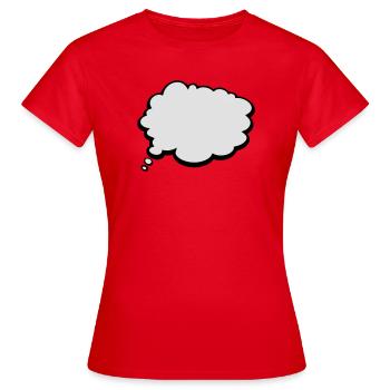 2541614 15422398 denkblase - Frauen T-Shirt - Rot - Vorne - AI Model Female 172 dark (172cm)