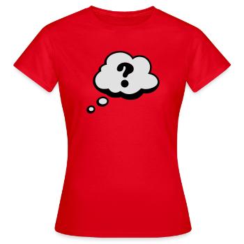 Bulle Comiques point d'interrogation - T-shirt Femme - rouge - Devant - AI Model Female 172 dark (172cm)