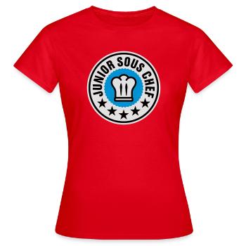 Junior Sous Chef - Frauen T-Shirt - Rot - Vorne - AI Model Female 172 dark (172cm)