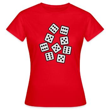 Würfel - 50 Jahre -Geburtstag - Frauen T-Shirt - Rot - Vorne - AI Model Female 172 dark (172cm)