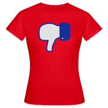 dislike - gefällt mir nicht - don't like - social - Frauen T-Shirt - Rot - Vorne - AI Model Female 172 dark (172cm)