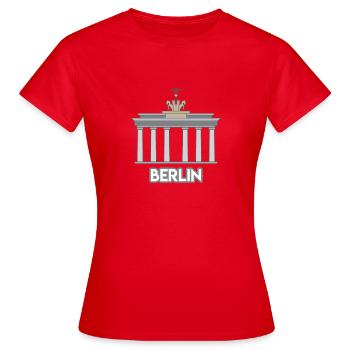 Sehenswürdigkeiten Brandenburger Tor Berlin - Frauen T-Shirt - Rot - Vorne - AI Model Female 172 dark (172cm)